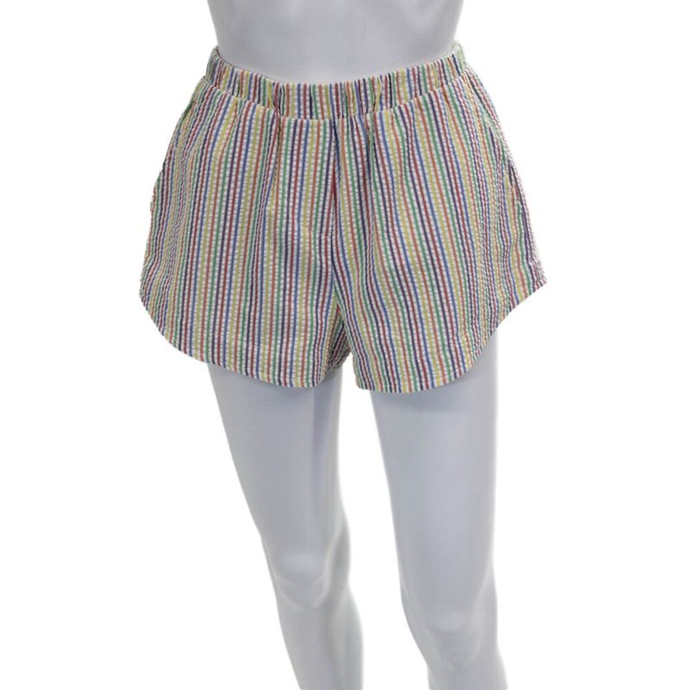 Kimberly Taylor Womens Casual Rainbow Striped Shorts Pull On Size XS